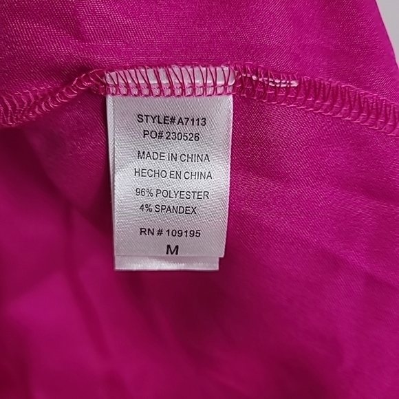 NEW JULIA by Love J Satin Red Pink Tie Front Crop Top Blouse Sz M - Picture 8 of 11